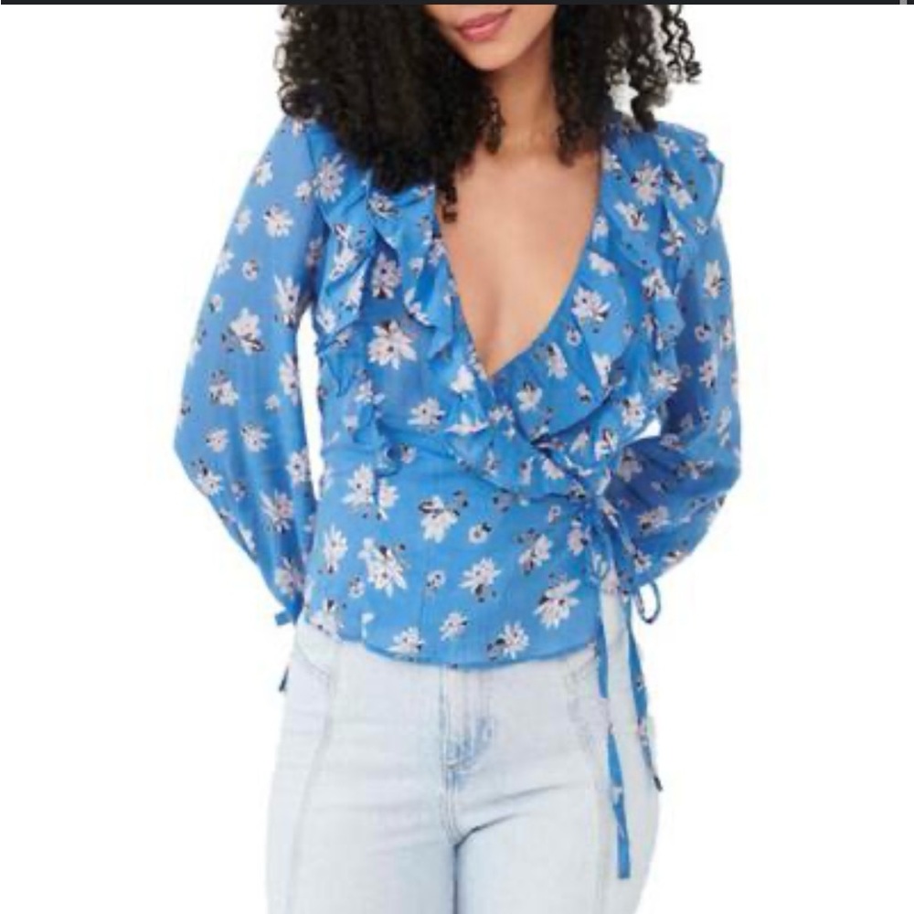 Free People Amanda top in Cool blue